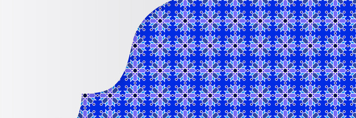 Modern Abstract Arabic seamless pattern blue colorful design background