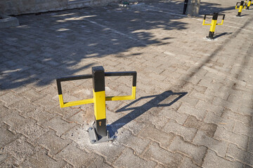 Parking barrier to reserve a free space for customer cars