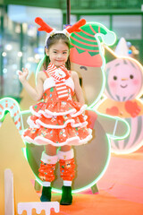 Merry Christmas boy and Girls dress up for Christmas celebrations.