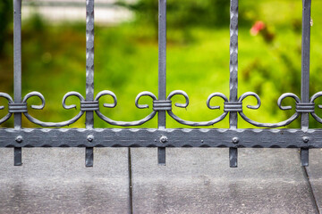 Black Wrought Fence. Iron fence 