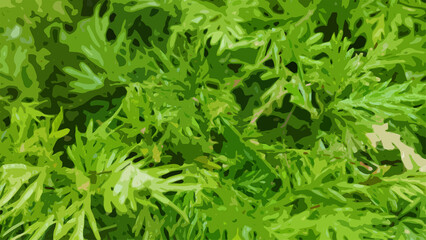 Green leaves texture pattern vector illustration