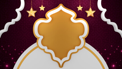 Islamic background with ornament star in purple color