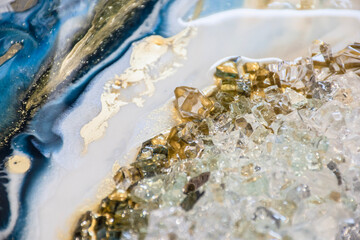 Abstract agate orignal resin art