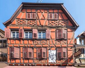 Half-timbered houses in Obernai, Alsace, France