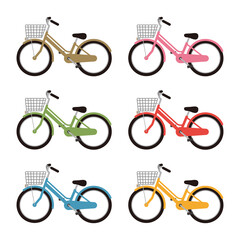 いろいろな色の自転車