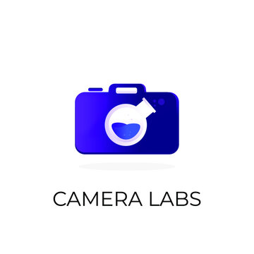 Purple Camera Lab Logo Illustration