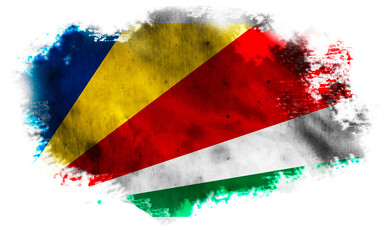 White torn background with flag of Seychelles. 3d illustration