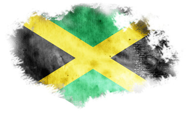 White torn background with flag of Jamaica. 3d illustration