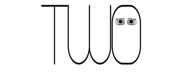 Numeral word TWO cartoon