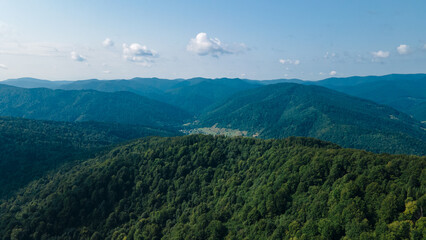 Fototapeta premium Mountains forest from a height landscape