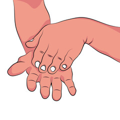 Hand cleaning, steps to wash hands. Vector cleaning.