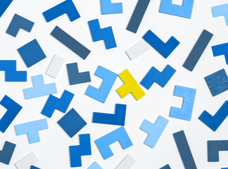 Unique different figure out of similar others. Outstanding independent individual in society. High quality photo