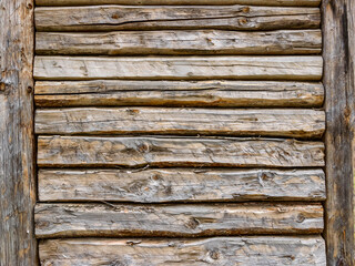 Wall of an old wooden house