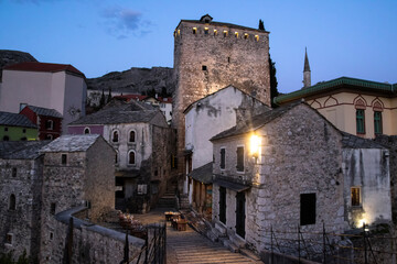 Old street in the Mostar city  in Bosnia and Herzegovina