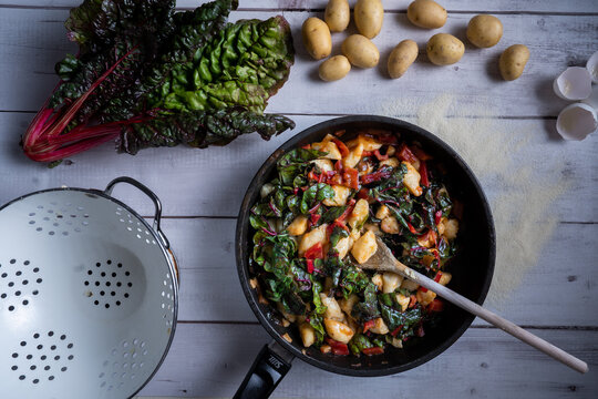 Gnocchi mit Rotem Mangold