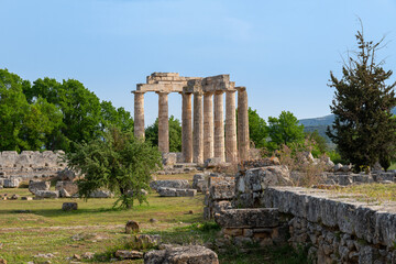 Temple of Zeus in archaeological site of ancient Nemea, Greece