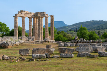 Temple of Zeus in archaeological site of ancient Nemea, Greece