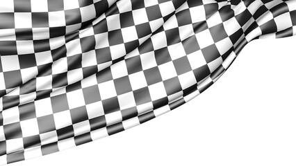 Checkered Race Flag Isolated on White Background, 3d Illustration