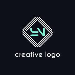 creative letter yn geometric for logo company design