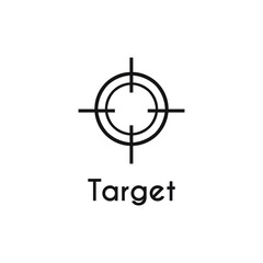 simple black target icon design template