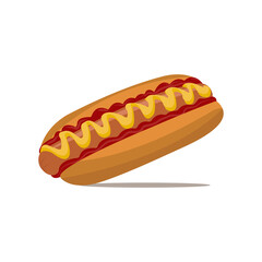 Hot dog. Vector illustration with white background