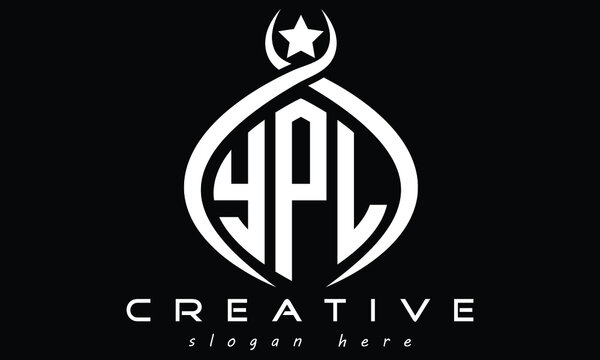YPL three letters curved oval monogram initial minimalist modern creative logo design