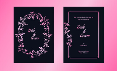abstract floral wedding invitation template design