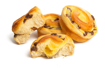muffin with chocolate isolated