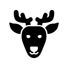 Deer glyph icon. Animal head vector illustration