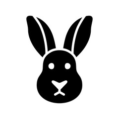Rabbit glyph icon. Farm animal vector illustration