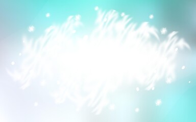 Light BLUE vector cover with beautiful snowflakes. Glitter abstract illustration with crystals of ice. The template can be used as a new year background.
