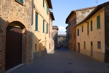 Scenic view from Montalcino village in Tuscany, Italy, Europe