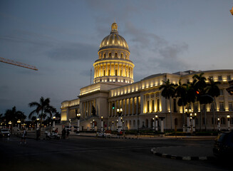 The Capitol building in Havana and its adjacent streets