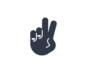 Victory Hand Gesture Emoticon. Vector Victory Hand Emoji