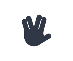 Vulcan Salute Gesture Emoticon. Vector Vulcan Salute Emoji