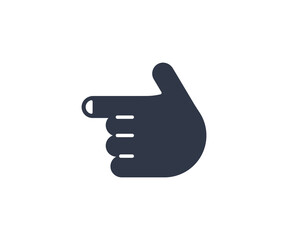 Backhand Index Pointing Left Gesture Emoticon. Vector Finger Left Emoji