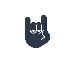Sign of the Horns Gesture Emoticon. Vector Sign of the Horns Emoji