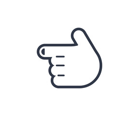 Backhand Index Pointing Left Gesture Emoticon. Vector Finger Left Emoji