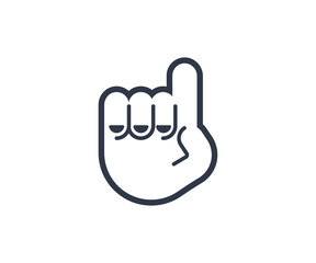 Index Pointing Finger Up Gesture Emoticon. Vector Finger Up Emoji