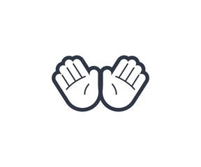 Open Hands Gesture Emoticon. Vector Open Hands Emoji