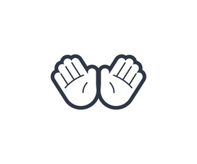 Open Hands Gesture Emoticon. Vector Open Hands Emoji