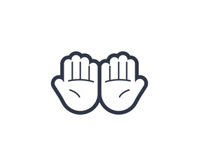 Fototapeta premium Palms Up Together Gesture Emoticon. Vector Palms Up Together Emoji