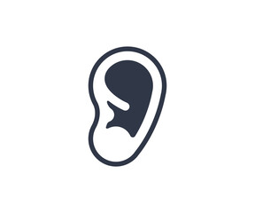 Human Ear Vector Isolated Emoticon. Ear Icon