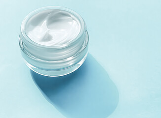 Face cream moisturiser jar as product sample on mint background, beauty and skincare, cosmetic...