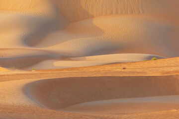 Dunes and colored sands of the Rub al-Khali desert