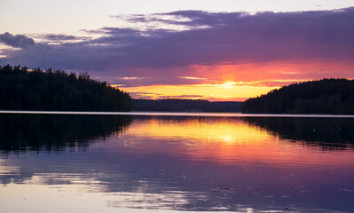 sunrise over the lake