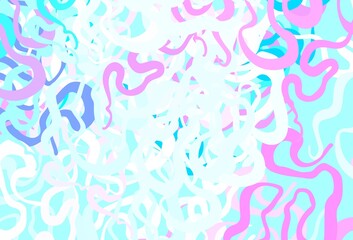 Light Pink, Blue vector background with abstract shapes.