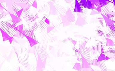 Light Purple vector template with crystals, triangles.