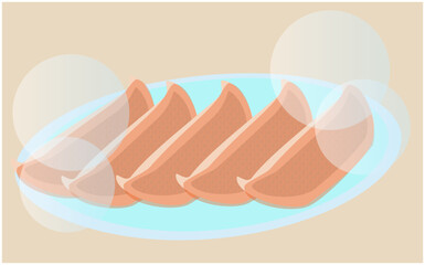 illustration of a gyoza