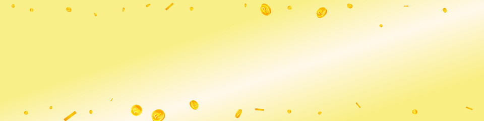 Russian ruble coins falling. Beauteous scattered RUB coins. Russia money. Outstanding jackpot, wealth or success concept. Vector illustration.